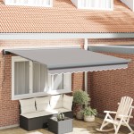 Marchiză manuală retractabilă vidaXL gri deschis 350x250 cm Marchiză manuală retractabilă vidaXL gri deschis 350x250 cm