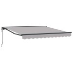 vidaXL Cortina Retractabilă Gri deschis 350x250 cm țesătură