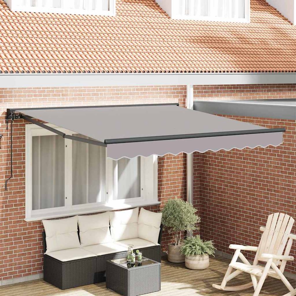 vidaXL Cortina Retractabilă Gri deschis 350x250 cm țesătură