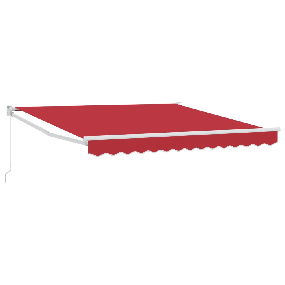 Marchiză manuală retractabilă roșie 350x250 cm