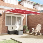 Marchiză manuală retractabilă roșie 350x250 cm Marchiză manuală retractabilă roșie 350x250 cm