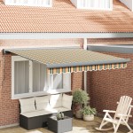 Marchiză manuală retractabilă vidaXL Verde și Galben 350x250 cm Marchiză manuală retractabilă vidaXL Verde și Galben 350x250 cm