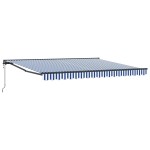 vidaXL Cortina Retractabilă Albastru și Alb 400 × 300 cm