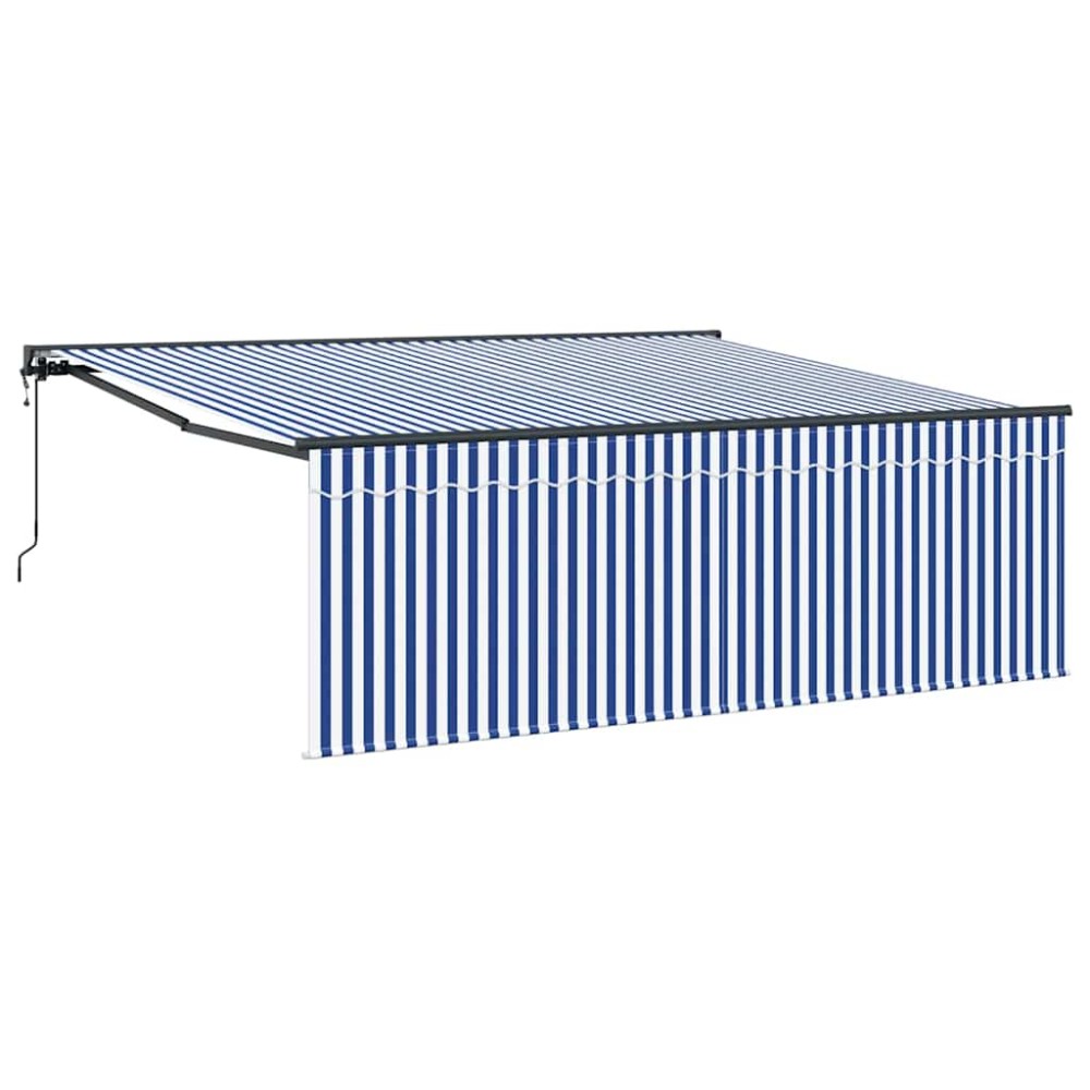 vidaXL Cortina Retractabilă Manual Albastru și antracit 400 × 300 cm