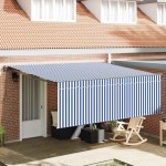 vidaXL Cortina Retractabilă Manual Albastru și antracit 400 × 300 cm vidaXL Cortina Retractabilă Manual Albastru și antracit 400 × 300 cm