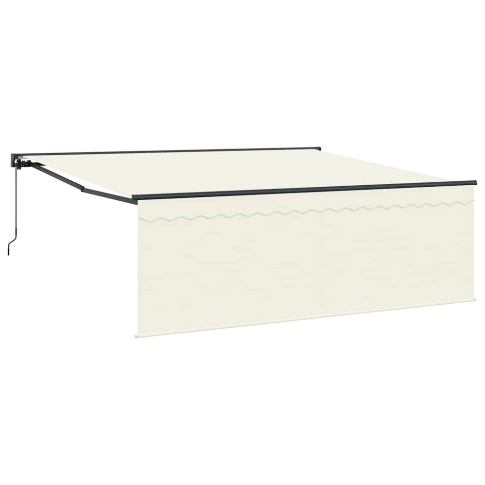 vidaXL Cortina Retractabilă Manual Crem 400 × 300 cm Poliester
