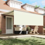 vidaXL Cortina Retractabilă Manual Crem 400 × 300 cm Poliester vidaXL Cortina Retractabilă Manual Crem 400 × 300 cm Poliester