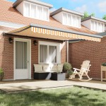 vidaXL Cortina Retractabilă Manual Galben și alb 400 × 300 cm vidaXL Cortina Retractabilă Manual Galben și alb 400 × 300 cm