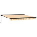 vidaXL Cortina Retractabilă Manual Galben și alb 400 × 300 cm vidaXL Cortina Retractabilă Manual Galben și alb 400 × 300 cm
