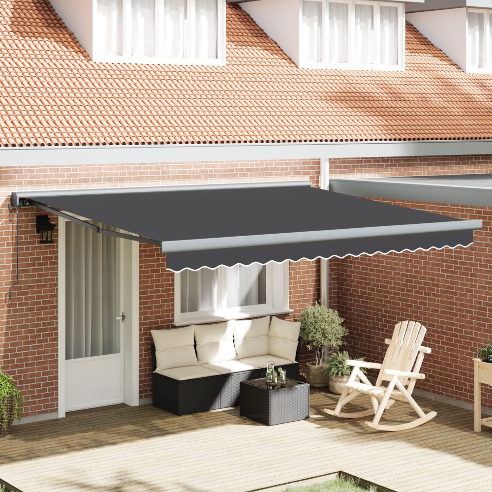 vidaXL Cortina Retractabilă Manual Antracit 400 × 300 cm