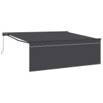 vidaXL Cortina Retractabilă Manual Antracit 400 × 300 cm țesătură vidaXL Cortina Retractabilă Manual Antracit 400 × 300 cm țesătură