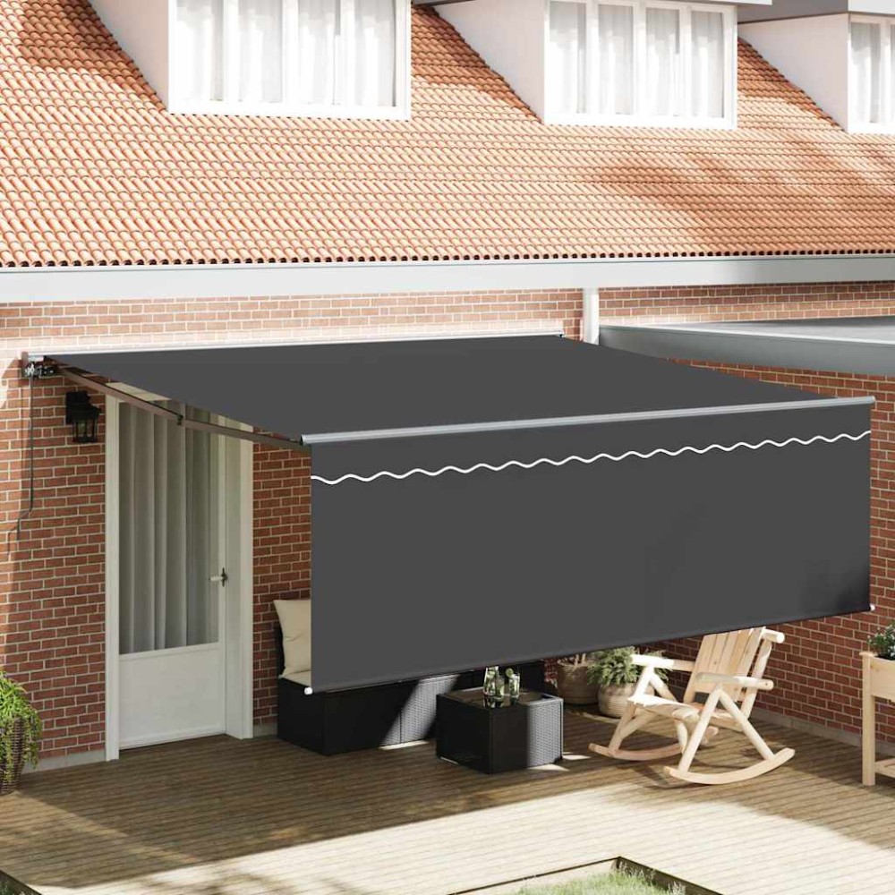 vidaXL Cortina Retractabilă Manual Antracit 400 × 300 cm țesătură