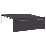 vidaXL Cortina Retractabilă Manual Antracit 400 × 300 cm țesătură vidaXL Cortina Retractabilă Manual Antracit 400 × 300 cm țesătură