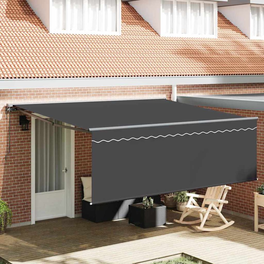 vidaXL Cortina Retractabilă Manual Antracit 400 × 300 cm țesătură