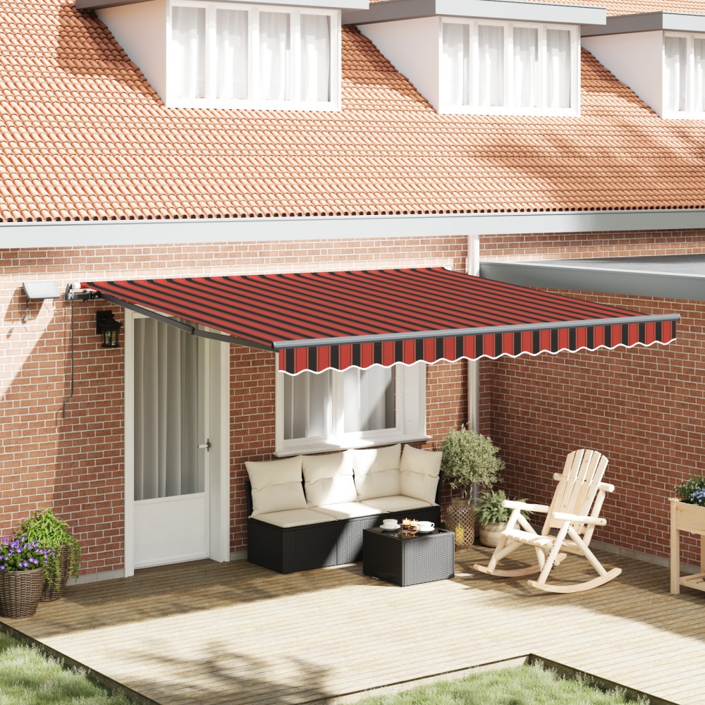 vidaXL Cortina Retractabilă portocaliu și maro 400 × 300 cm țesătură