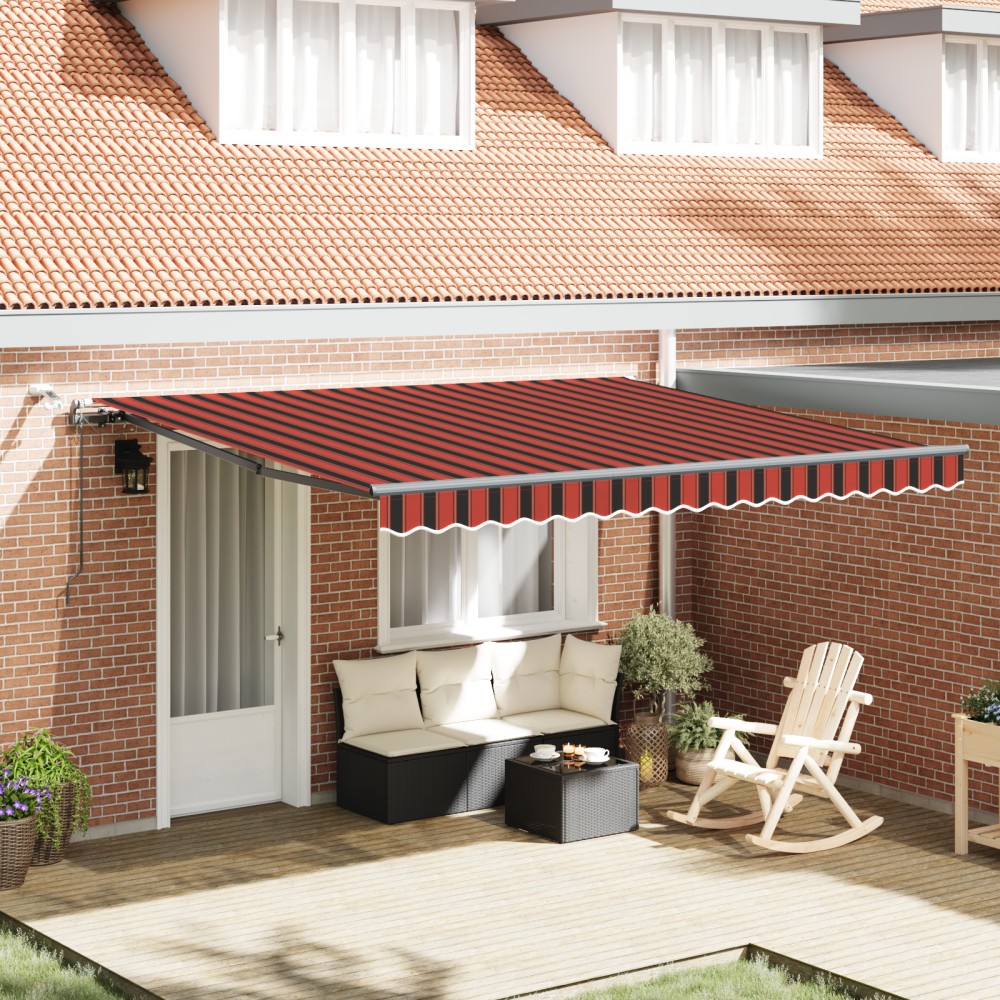vidaXL Cortina Retractabilă portocaliu și maro 400 × 300 cm țesătură