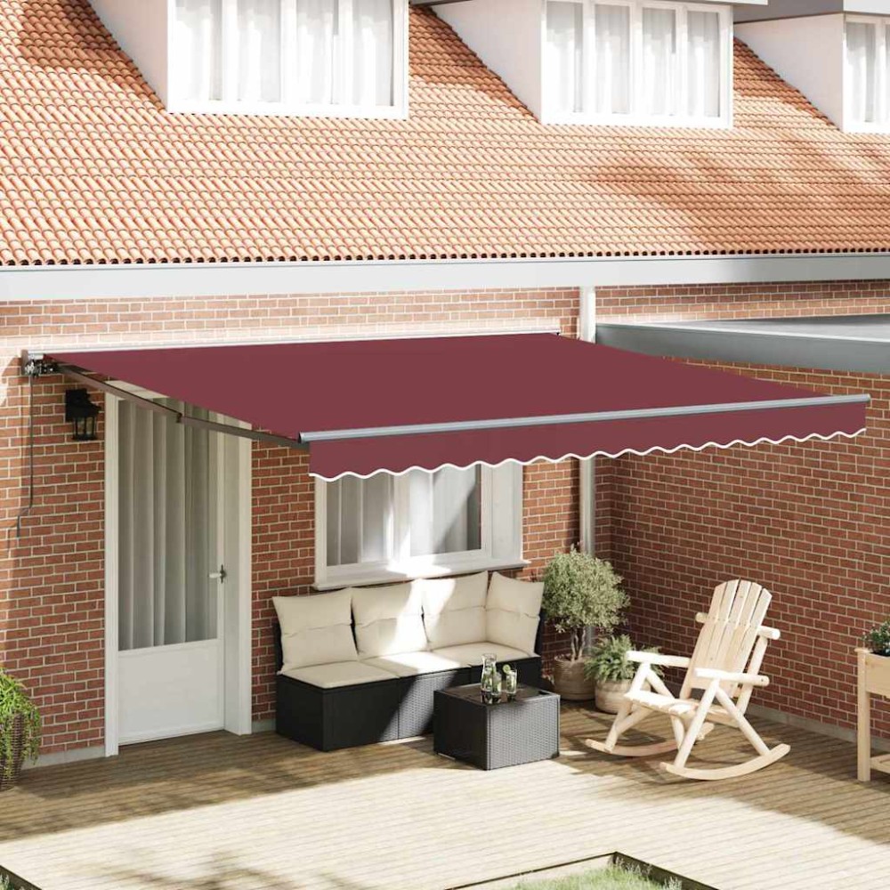vidaXL Cortina Retractabilă Manual Roșu Burgund 400x300 cm țesătură