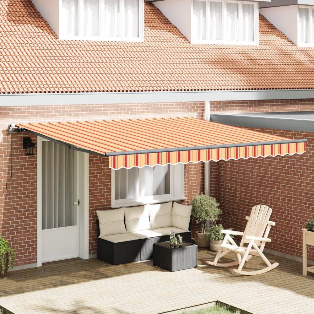 vidaXL Cortina Retractabilă galben și portocaliu 400 × 300 cm țesătură