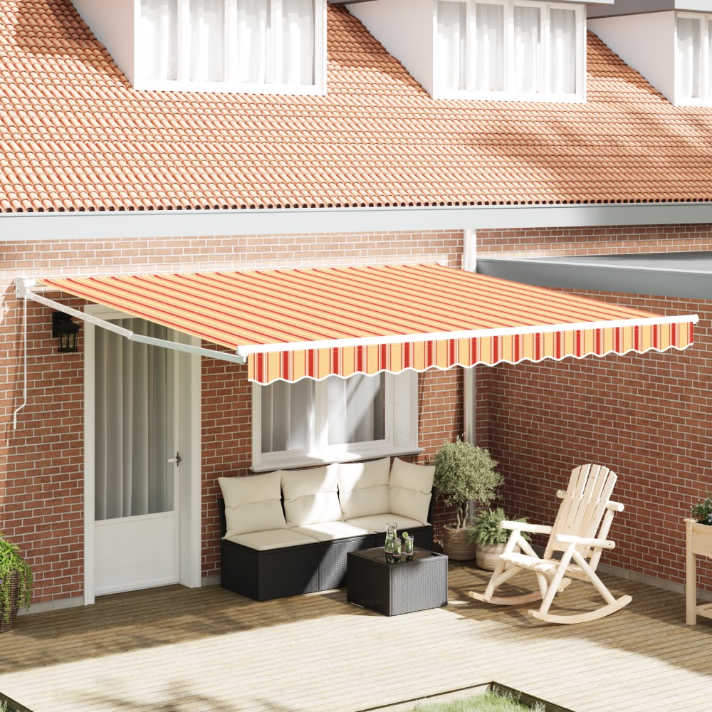 vidaXL Cortina Retractabilă galben și portocaliu 400 × 300 cm