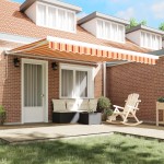 vidaXL Cortina Retractabilă Galben și portocalie 400 × 300 cm