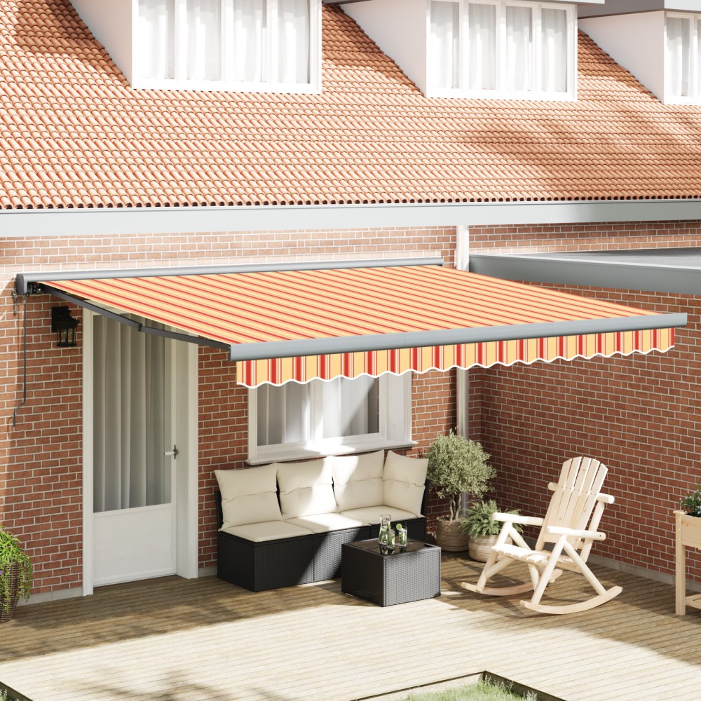 vidaXL Cortina Retractabilă Manual galben și portocaliu 400 × 300 cm