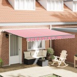 vidaXL Cortina Retractabilă Manual Roșu și alb 400 × 300 cm țesătură vidaXL Cortina Retractabilă Manual Roșu și alb 400 × 300 cm țesătură