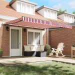 vidaXL Cortina Retractabilă Manual Roșu și alb 400 × 300 cm țesătură vidaXL Cortina Retractabilă Manual Roșu și alb 400 × 300 cm țesătură
