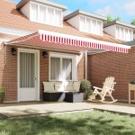 vidaXL Cortina Retractabilă Roșu și Alb 400 × 300 cm Stofă și Metal vidaXL Cortina Retractabilă Roșu și Alb 400 × 300 cm Stofă și Metal