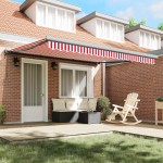 vidaXL Cortina Retractabilă Manual Roșu și alb 400 × 300 cm vidaXL Cortina Retractabilă Manual Roșu și alb 400 × 300 cm