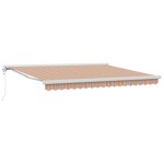 vidaXL Prelata Retractabilă Automată cu Dungi Multicolore 400x300 cm