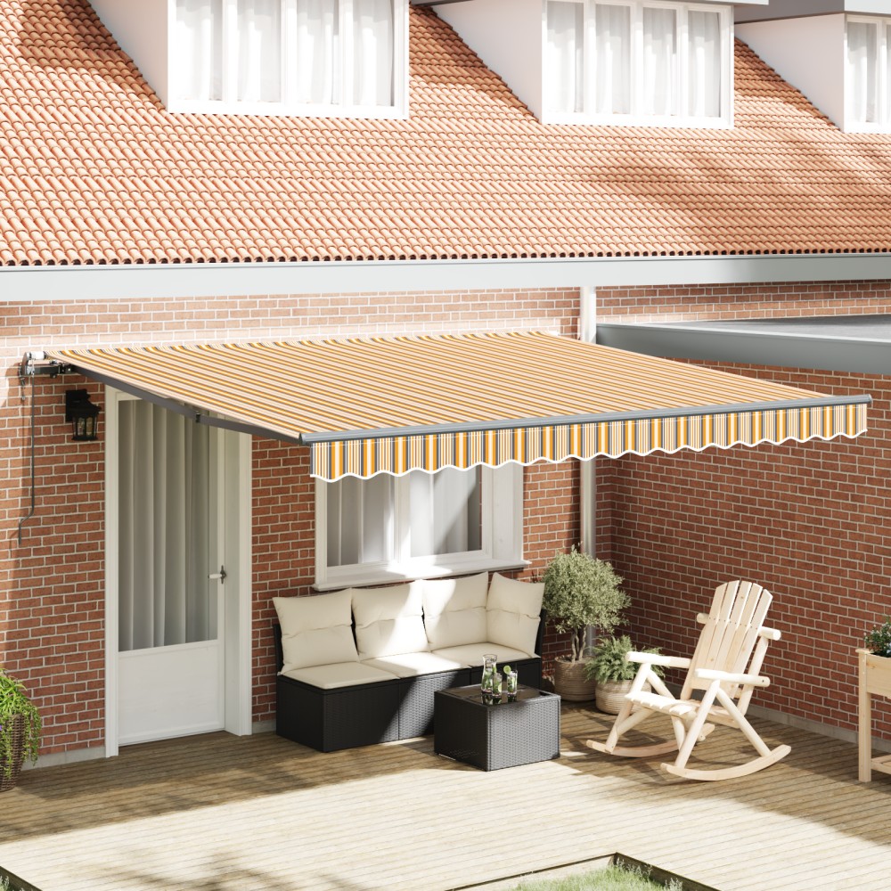 vidaXL Pergolă Retractabilă Automată cu Dungi Multicolore 400 x 300 cm