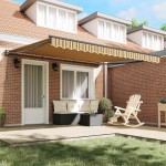 vidaXL Cortina Retractabilă Galben și gri 400 × 300 cm