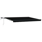 Marchiza Manuală Retractabilă cu LED Neagră 400x300 cm Marchiza Manuală Retractabilă cu LED Neagră 400x300 cm
