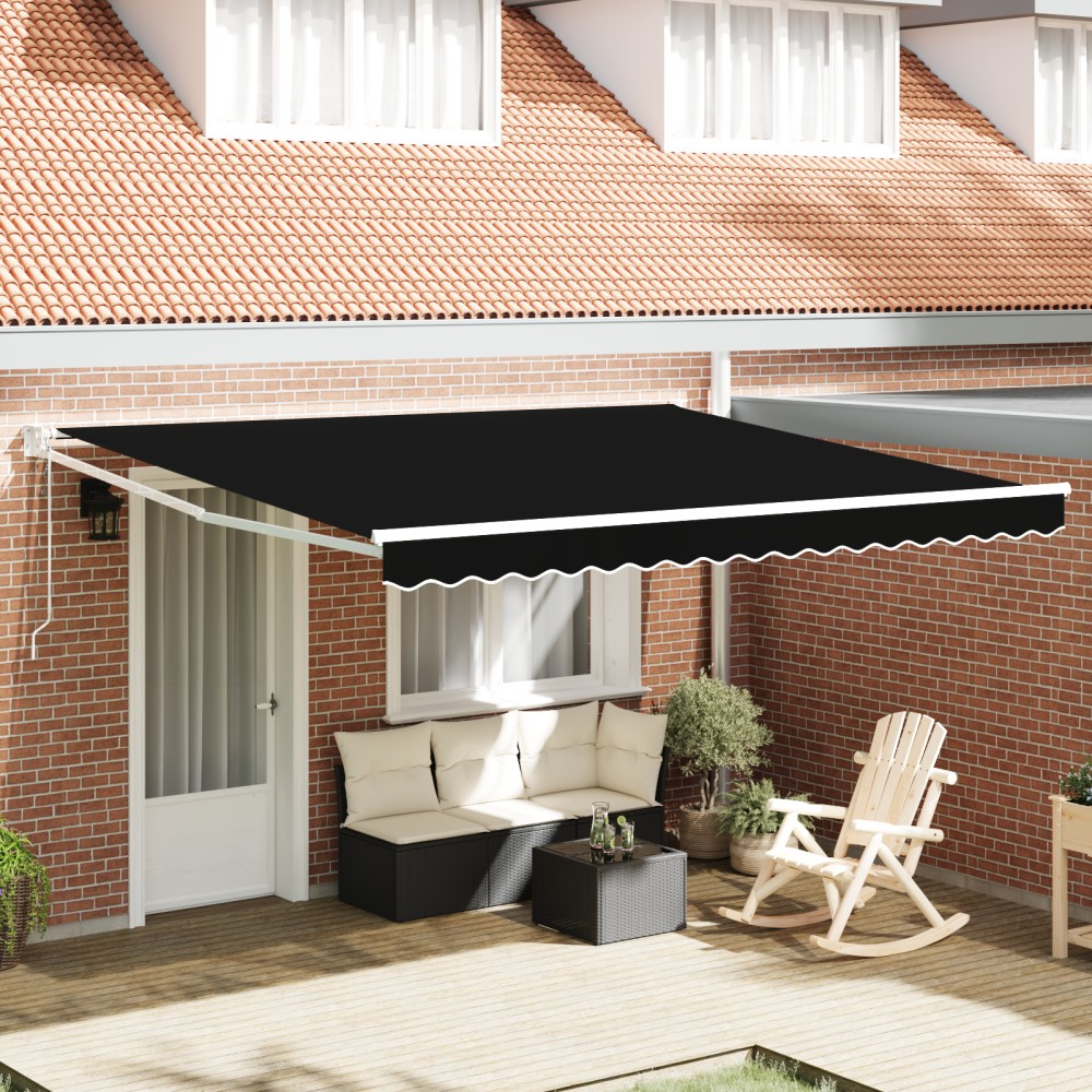 Marchiza retractabilă automată vidaXL Neagră 400x300 cm