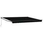 Marchiză retractabilă manuală vidaXL Negru 400x300 cm Marchiză retractabilă manuală vidaXL Negru 400x300 cm
