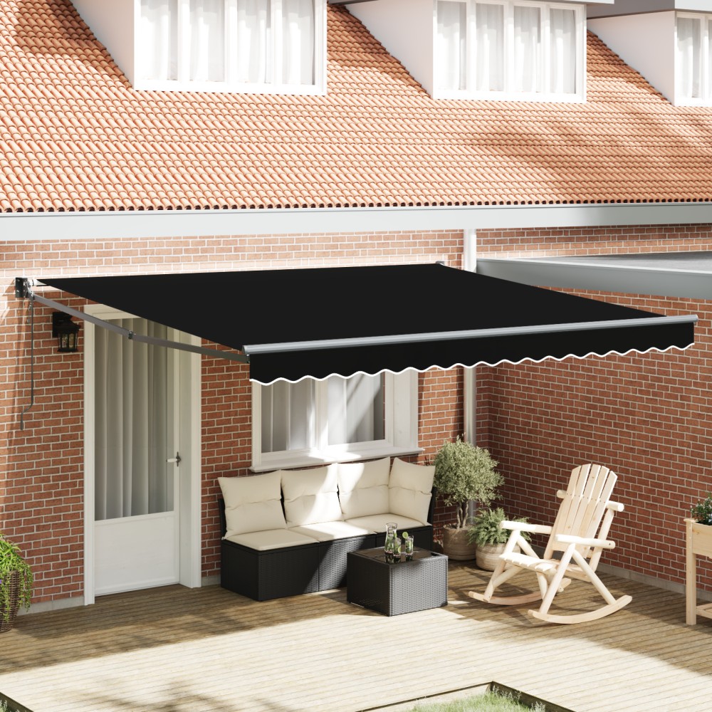 Marchiză retractabilă automată vidaXL neagră 400x300 cm