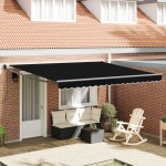 Marchiză retractabilă automată vidaXL neagră 400x300 cm Marchiză retractabilă automată vidaXL neagră 400x300 cm