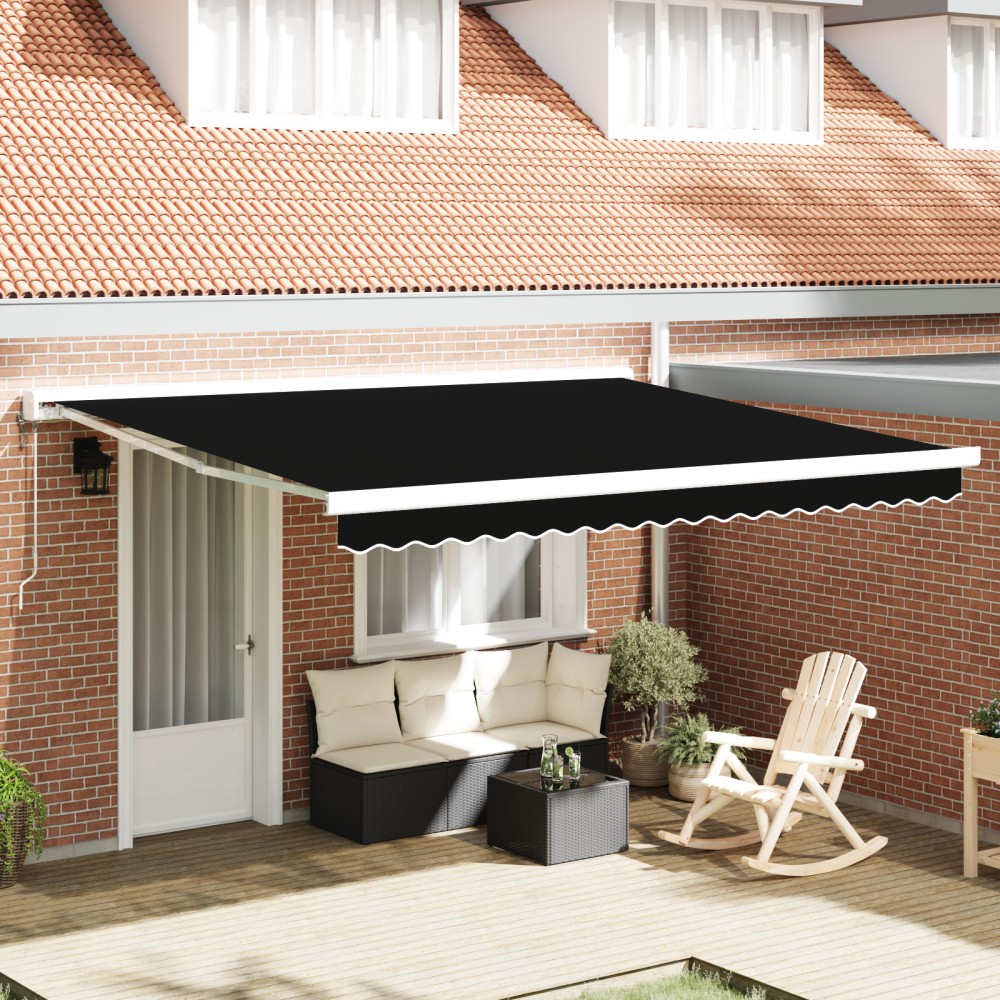 Marchiză automată retractabilă vidaXL neagră 400x300 cm