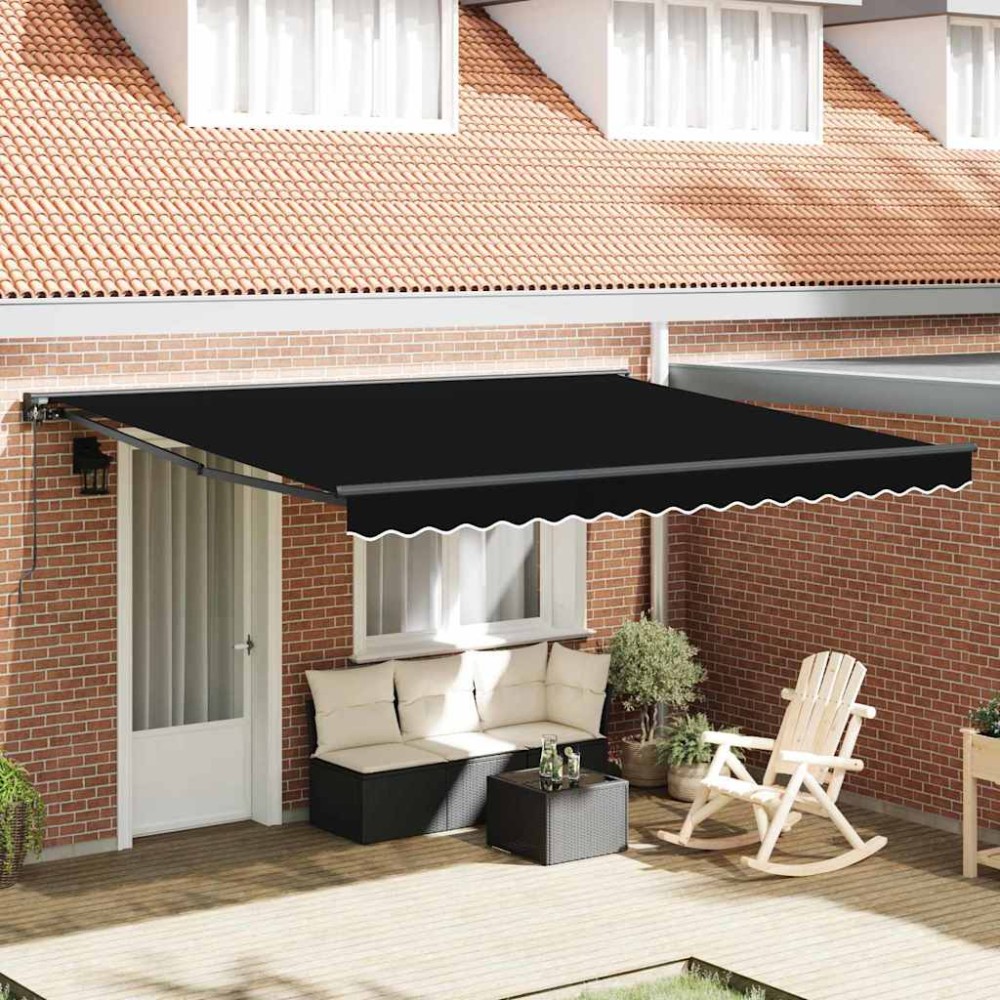 vidaXL Cortina Retractabilă Negru 400 × 300 cm Poliester și metal