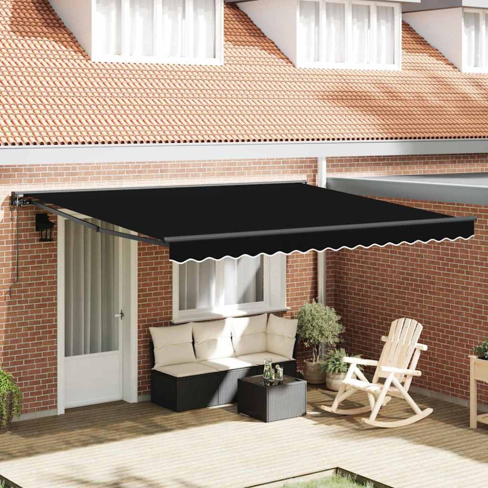 vidaXL Cortina Retractabilă Negru 400 × 300 cm Poliester și metal