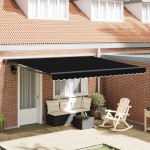 vidaXL Cortina Retractabilă Negru 400 × 300 cm Poliester și metal