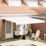 vidaXL Cortina Retractabilă Alb 400 × 300 cm Poliester