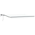 Marchiză manuală retractabilă vidaXL cu LED Alb 400x300 cm Marchiză manuală retractabilă vidaXL cu LED Alb 400x300 cm