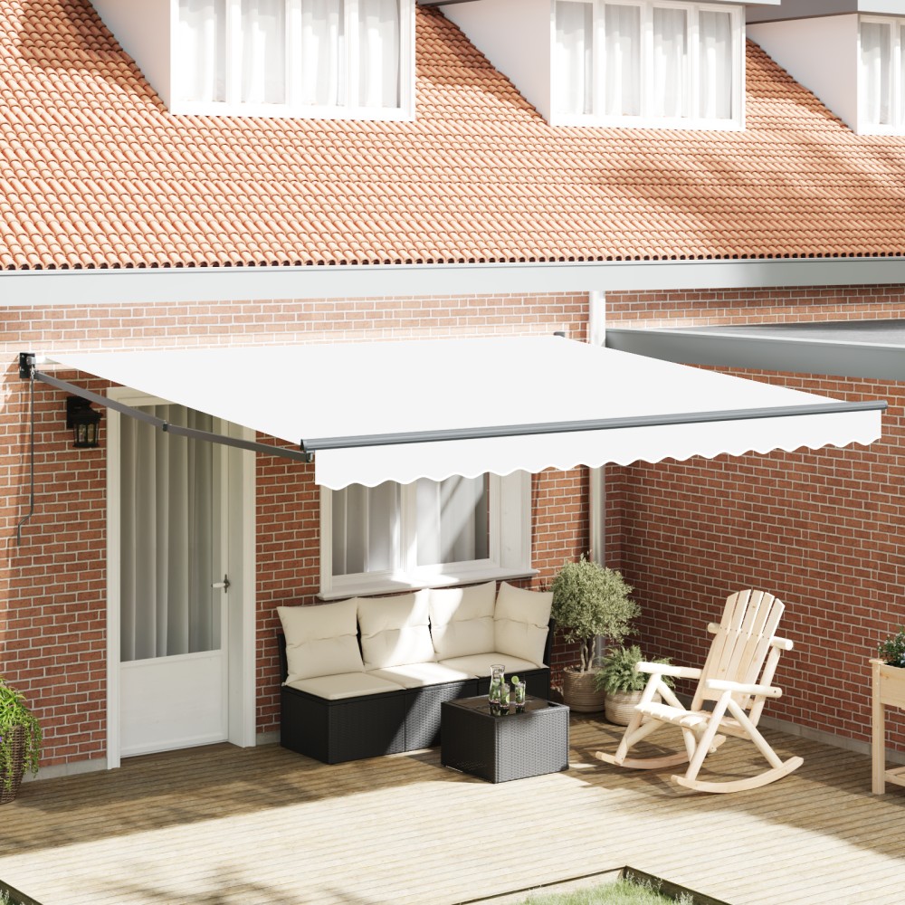 Copertină manuală retractabilă vidaXL Alb 400x300 cm