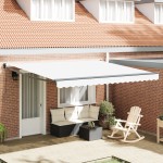 Copertină manuală retractabilă vidaXL Alb 400x300 cm Copertină manuală retractabilă vidaXL Alb 400x300 cm