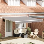 Marchiza manuală retractabilă vidaXL gri deschis 400x300 cm