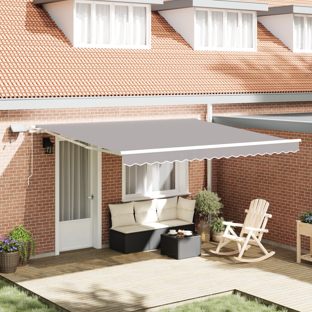 vidaXL Cortina Retractabilă with Manual 400 × 300 cm Gri deschis