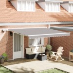 vidaXL Cortina Retractabilă with Manual 400 × 300 cm Gri deschis vidaXL Cortina Retractabilă with Manual 400 × 300 cm Gri deschis