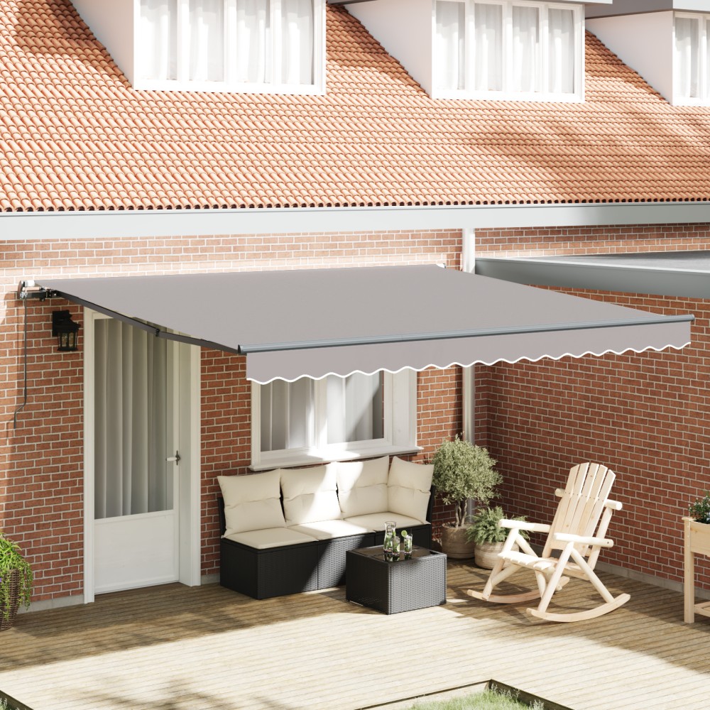 vidaXL Cortina Retractabilă Manual Gri deschis 400 × 300 cm țesătură