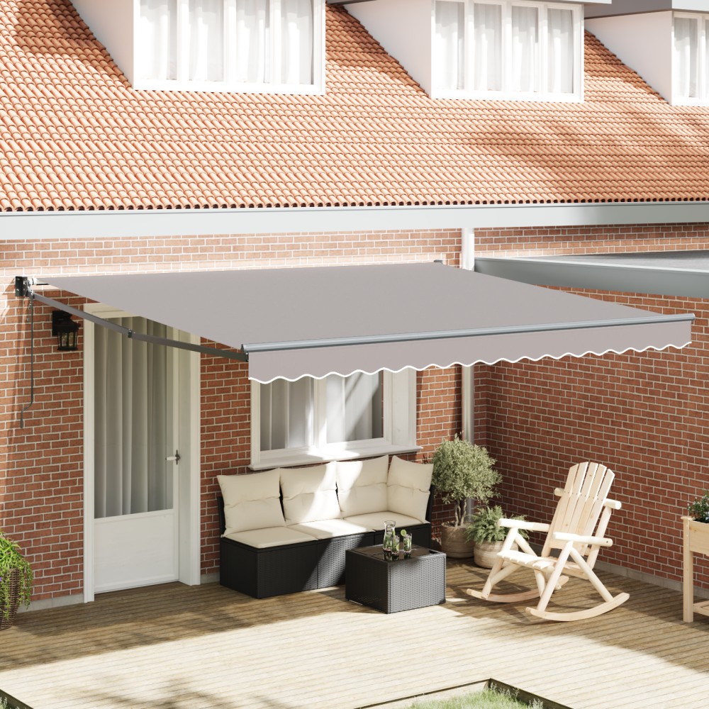 Marquise retractabilă automată vidaXL gri deschis 400x300 cm
